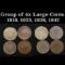 Group of 4x Large Cents 1818, 1833, 1838, 1847