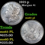 1921-p Morgan Dollar $1 Grades Unc+ PL