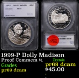 Proof 1999-P Dolly Madison Modern Commem Dollar $1 Graded pr69 dcam By SEGS