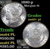 1890-p Morgan Dollar $1 Grades Select Unc+ PL