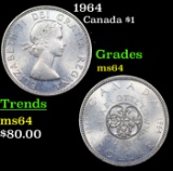 1964 Canada Dollar $1 Grades Choice Unc