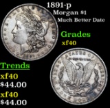 1891-p Morgan Dollar $1 Grades xf