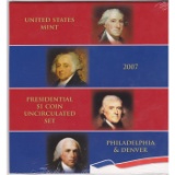 SEALED 2007 Presidential $1 Coin Uncirculated Set 8 Coins