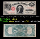 1917 $1 Large Size Legal Tender Note Grades vf+ Signatures Speelman/White