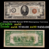 1934A $20 FRN Hawaii WWII Emergency Currency Grades Select AU