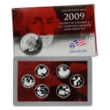 2009-S U.S. Mint D.C. & U.S. Territories Quarters Silver Proof Set 6 Coins