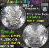 ***Auction Highlight*** 1885-p Morgan Dollar $1 Graded ms64+ dmpl By SEGS (fc)