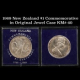1969 New Zealand $1 Commemorative in Original Jewel Case KM#?40