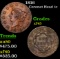 1816 Coronet Head Large Cent 1c Grades xf+