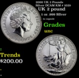 2000 UK 2 Pounds Silver DCAM KM # 1029 Grades Brilliant Uncirculated