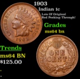 1903 Indian Cent 1c Grades Choice Unc BN
