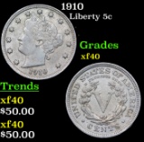 1910 Liberty Nickel 5c Grades xf