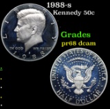 Proof 1988-s Kennedy Half Dollar 50c Grades GEM++ Proof Deep Cameo