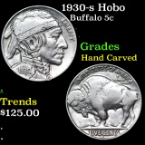 1930-s Hobo Buffalo Nickel 5c Grades Hand Carved