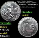 1999-P Dolley Madison In Original Plastic Capsule Modern Commem Dollar $1 Grades ms69+