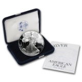 1999-p American Silver Eagle Proof Dollar In Original Box With COA $1
