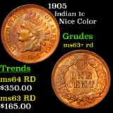1905 Indian Cent 1c Grades Select+ Unc RD