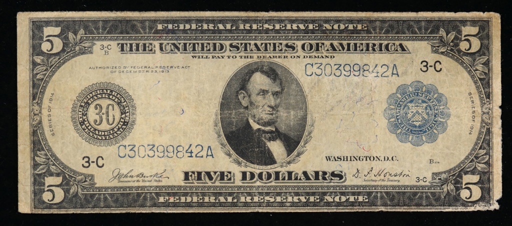 Series 1914 $5 Federal Reserve Note