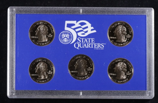 2000 United States Mint Proof Quarter Set 5 pc set No Outer Box
