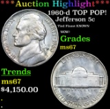 ***Auction Highlight*** 1960-d Jefferson Nickel TOP POP! 5c Graded ms67 BY SEGS (fc)