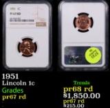 Proof NGC 1951 Lincoln Cent 1c Graded pr67 rd By NGC