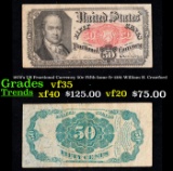 1870's US Fractional Currency 50c Fifth Issue fr-1381 William H. Crawford Grades vf++