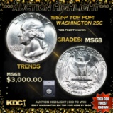 ***Auction Highlight*** 1952-p Washington Quarter TOP POP! 25c Graded ms68 By SEGS (fc)
