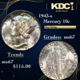 1943-s Mercury Dime 10c Grades GEM++ Unc