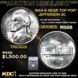 ***Auction Highlight*** 1944-s Jefferson Nickel Near Top Pop! 5c Graded ms68 BY SEGS (fc)