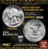 ***Auction Highlight*** 1952-s Washington Quarter TOP POP! 25c Graded ms68 BY SEGS (fc)