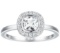 Decadence sterling Silver 6mm Cushion Bezel Set Halo engagement Ring Size 6
