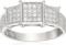 Decadence Sterling Silver Pave 3 Tier Ring Size 8