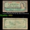 1972-1973 (1954 Modified Hair Issue) Canada $1 Banknote P# 75c, Sig. Bouey & Rasminsky Grades vf+