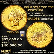 ***Auction Highlight*** 1851-o Gold Liberty