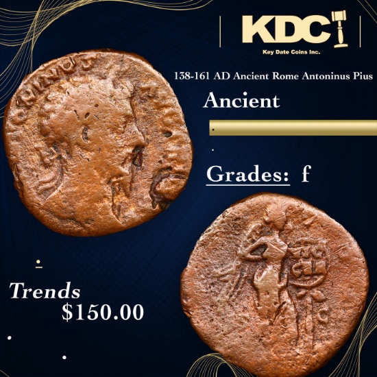 138-161 AD Ancient Rome Antoninus Pius Ancient Grades f