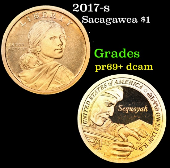 Proof 2017-s Sacagawea Dollar 1 Grades GEM++ Proof Deep Cameo