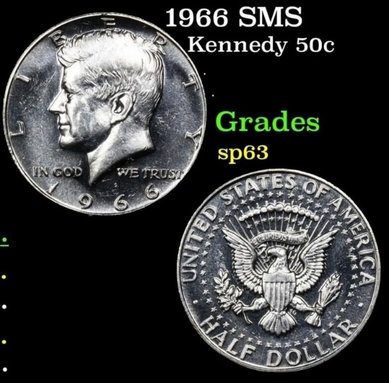 1966 SMS Kennedy Half Dollar 50c Grades sp63
