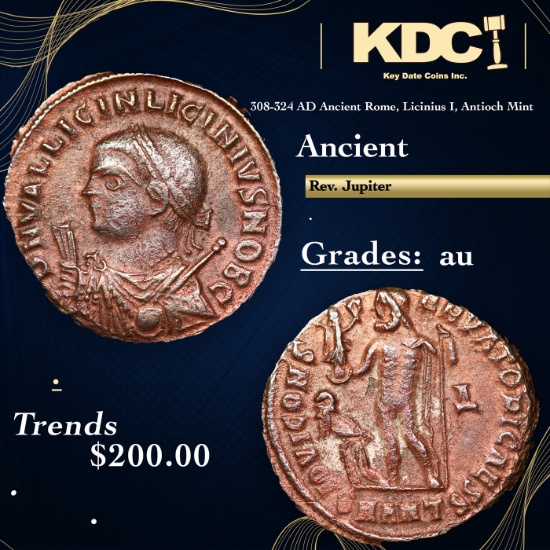 308-324 AD Ancient Rome, Licinius I, Antioch Mint Ancient Grades au