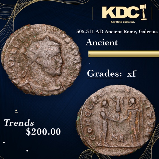 305-311 AD Ancient Rome, Galerius Ancient Grades xf