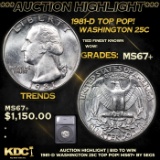 ***Auction Highlight*** 1981-d Washington Quarter TOP POP! 25c Graded ms67+ BY SEGS (fc)