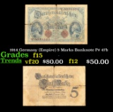 1914 Germany (Empire) 5 Marks Banknote P# 47b f+