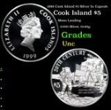1999 Cook Island $5 Silver In Capsule Grades Brilliant Uncirculated