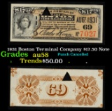 1931 Boston Terminal Company $17.50 Note Grades Choice AU/BU Slider