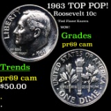 Proof 1963 Roosevelt Dime TOP POP! 10c Graded pr69 cam BY SEGS