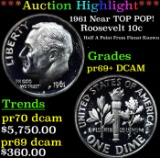 Proof ***Auction Highlight*** 1961 Roosevelt Dime Near TOP POP! 10c Graded pr69+ DCAM BY SEGS (fc)