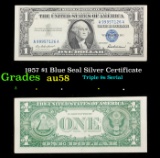 1957 $1 Blue Seal Silver Certificate Grades Choice AU/BU Slider