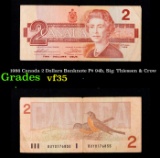 1986 Canada 2 Dollars Banknote P# 94b, Sig. Thiessen & Crow Grades vf++