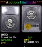 Proof ***Auction Highlight*** 1950 Franklin Half Dollar 50c Graded pr67 BY SEGS (fc)