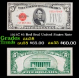 1928C $5 Red Seal United States Note Grades Choice AU/BU Slider