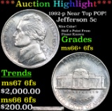 ***Auction Highlight*** 1992-p Jefferson Nickel Near Top POP! 5c Graded GEM++ 6fs BY USCG (fc)